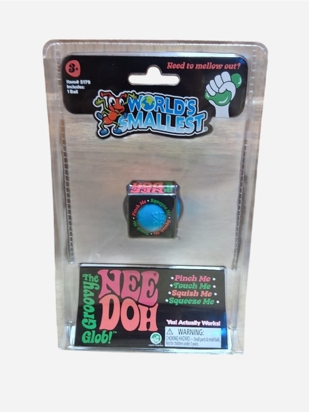 World's Smallest NeeDoh The Groovy Glob! Stress Toy - Blue NEW